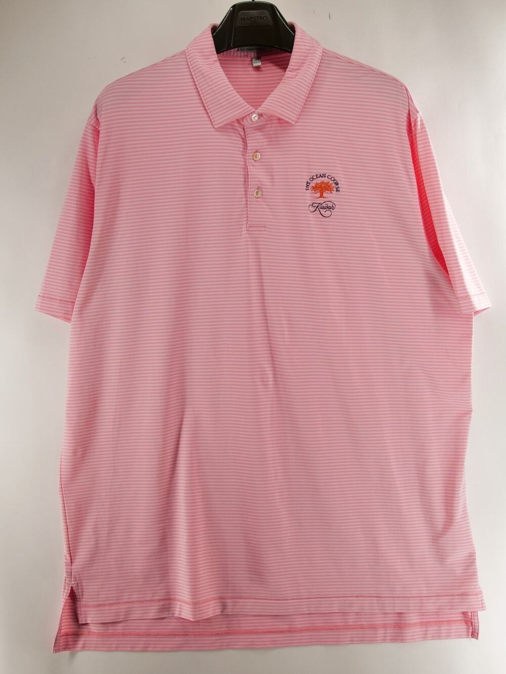 Peter Millar Kiawah Island Ocean Course Golf Polo Shirt Mens XL Pink Stripe